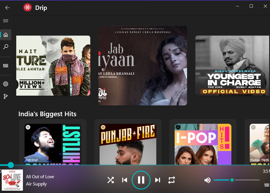 Drip: A YouTube Music client for Desktop using flutter | LaptrinhX